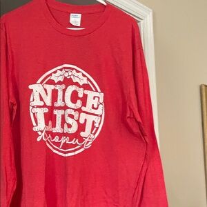 Red 'Nice List' Long Sleeve Shirt